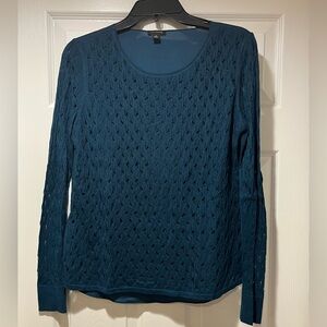 Ann Taylor Teal Long Sleeve Knit blouse